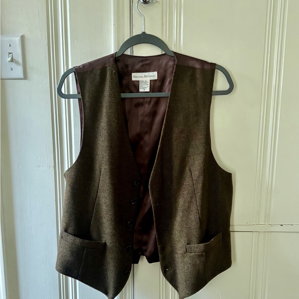 Banana Republic Dark Brown Wool Vest